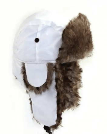 Pelslue - Trapper Hat with Faux Fur (hvit)
