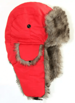 Pelslue - Trapper Hat with Faux Fur (rød)