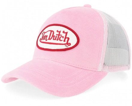 Caps - Von Dutch Oval Patch Velour Trucker (rosa)