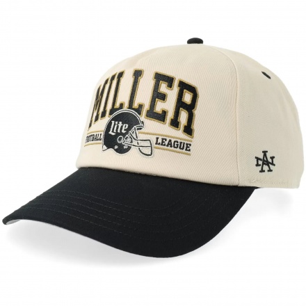Caps - American Needle Miller Lite Football Roscoe Cap (offwhite/svart)