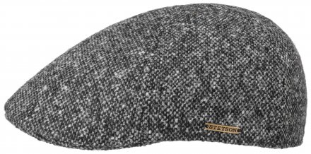 Sixpence / Flat cap - Stetson Texas Donegal Wool Tweed (sort-hvit)