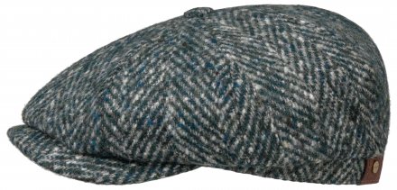 Sixpence / Flat cap - Stetson Hatteras Herringbone (blå/grå)