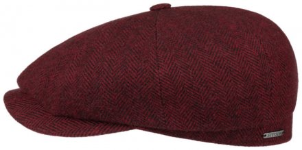 Sixpence / Flat cap - Stetson Hatteras Wool Herringbone (rød)