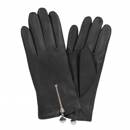 Hansker - HK Women's Hairsheep Leather Zip Glove with Wool Lining (Sort)