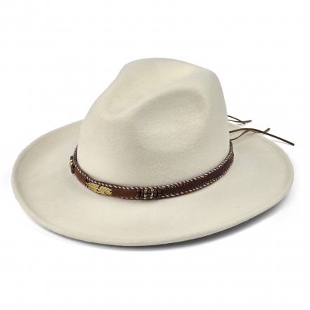 Hatter - Gårda Toquerville Crushable Wool felt Western hat (kremfarget)