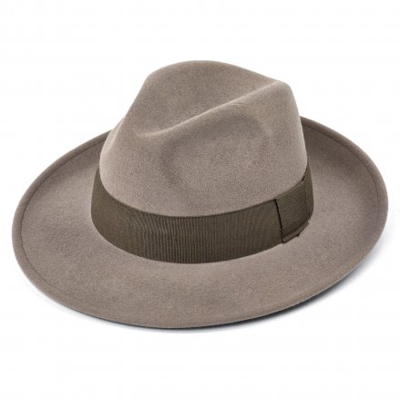 Hatter - Gårda Volterra Fedora Wool Hat (taupe/militærgrønn)