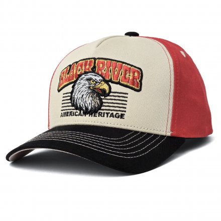 Caps - Black River Falcon Trucker (krem/rød/svart)
