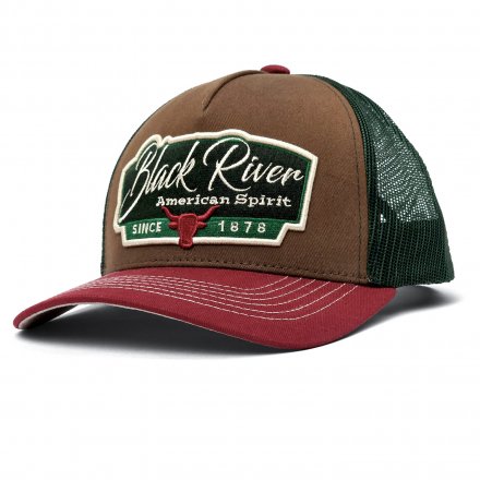 Caps - Black River Outlaw Trucker (brun/grønn/rød)