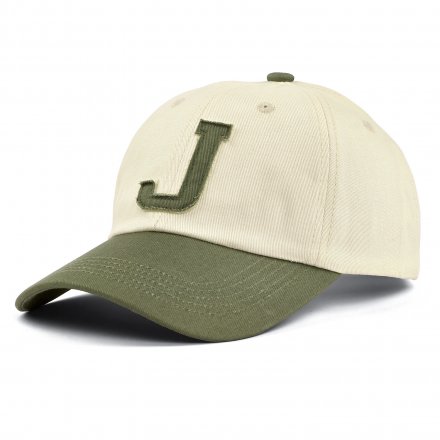 Caps - Gårda Letter Cap 'J' (krem/mosegrønn)