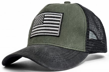 Hette - Gårda Flag Denim Trucker Cap (grønn/svart)