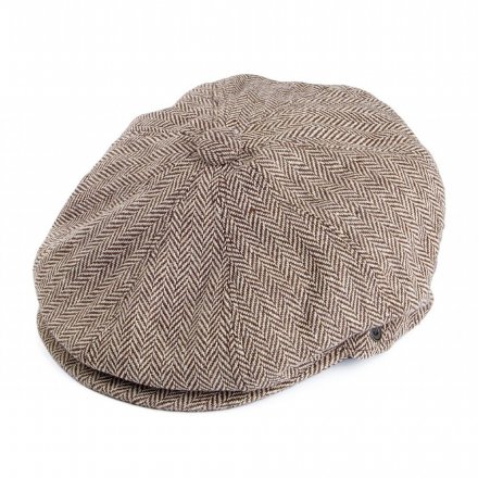 Sixpence / Flat cap - Jaxon Herringbone Newsboy Cap (brun)