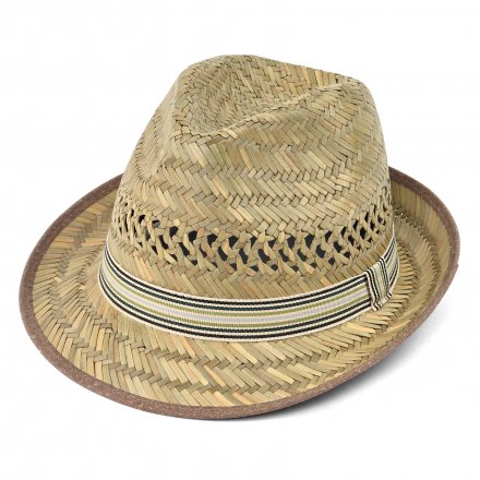 Stråhatt - Gårda Agulo Natural Straw Trilby (natur/krem)
