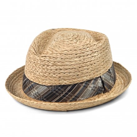 Stråhatt - Gårda Tarajal Raffia Trilby (lys natur/grå)