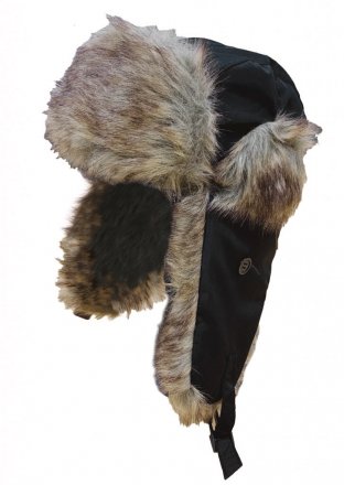 Pelslue - Trapper Hat with Faux Fur (Sort)