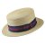 Hatter - Straw Boater Hat Striped Band (natur)