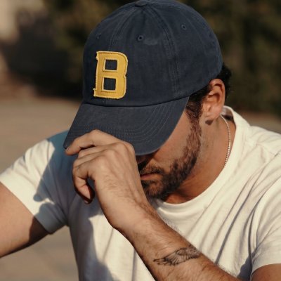 Caps - Gårda Letter Cap 'B' (marineblå/gul)