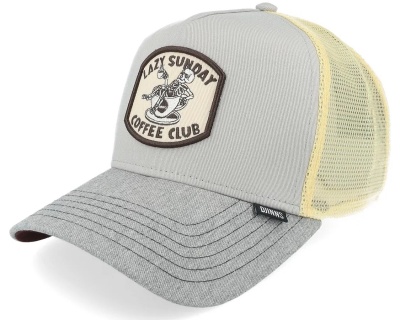 Caps - Djinns HFT Cap Coffee Club Trucker (beige/grå)