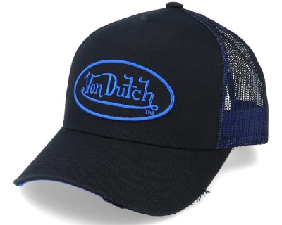 Caps - Von Dutch Distressed Oval Patch Trucker (svart/blå)