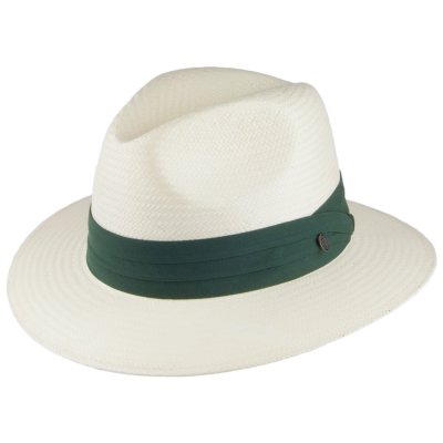 Hatter - Jaxon Toyo Safari Fedora With Olive Band (hvit)