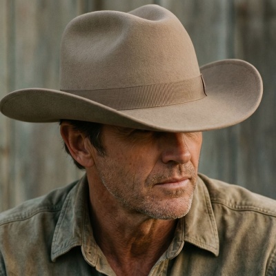 Hatter - Gårda Pocatello Crushable Wool felt Western hat (beige)
