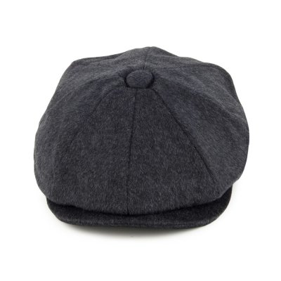 Sixpence / Flat cap - Jaxon Pure Wool Harlem Newsboy Cap (mørk grå)