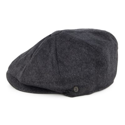 Sixpence / Flat cap - Jaxon Pure Wool Harlem Newsboy Cap (mørk grå)