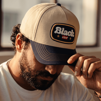 Caps - Black River Reno Cotton Snapback (krem/marineblå)
