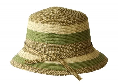 Hatter - Jacaru Striped Short Brim Hat (grønn/beige)