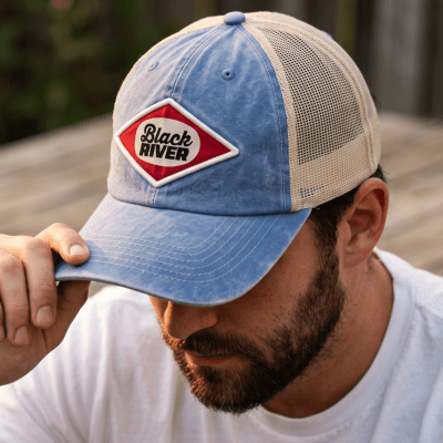 Caps - Black River Memphis Washed Trucker (lyseblått/krem)