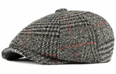 Sixpence / Flat cap - Gårda Sowerby Checkered Cap (grå)