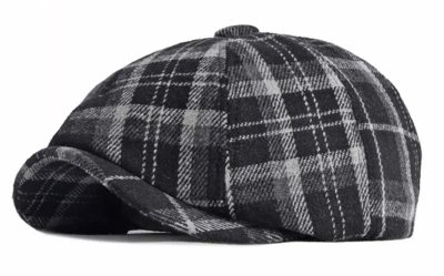 Sixpence / Flat cap - Gårda Lambley Newsboy Cap (svart/hvit)