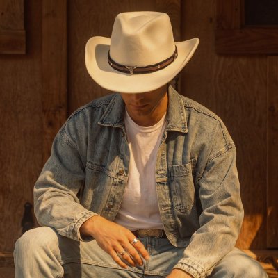 Hatter - Gårda Santaquin Crushable Wool felt Western hat (hvit)
