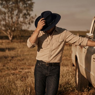 Hatter - Gårda Bowmont Crushable Wool felt Western hat (blå)