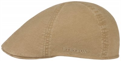 Sixpence / Flat cap - Stetson Dodson Organic Cotton (lysebrun)