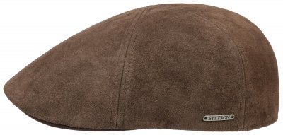Sixpence / Flat cap - Stetson Texas Calf Split Leather (mørkebrun)