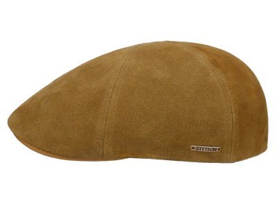 Sixpence / Flat cap - Stetson Texas Calf Split Leather (brun)