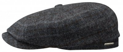 Sixpence / Flat cap - Stetson Hatteras Wool (blå-sort)