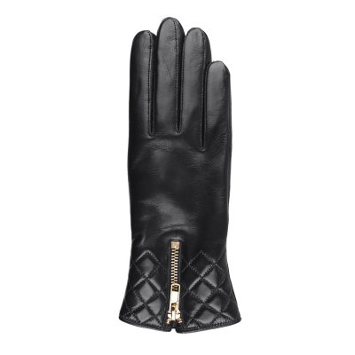 Hansker - HK Women's Hairsheep Leather Glove with Gold Zip (Sort)