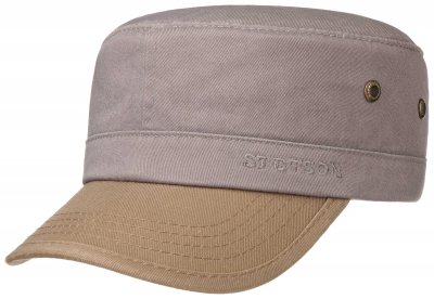 Sixpence / Flat cap - Stetson Army Cap Cotton (grå-khaki)