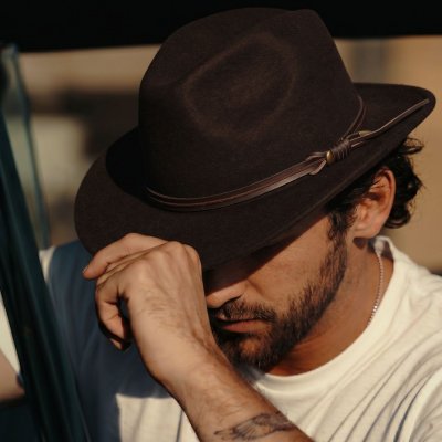 Hatter - Gårda Vicenza Crushable Wool felt Fedora (brun)