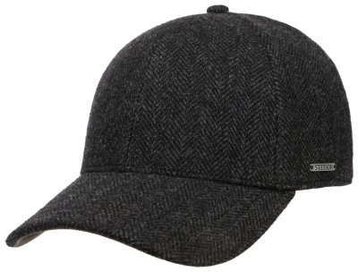 Caps - Stetson Wool Herringbone Baseball Cap (svart)