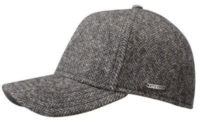 Caps - Stetson Wool Herringbone Baseball Cap (grå)