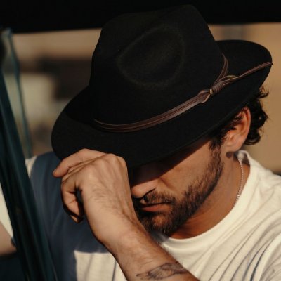 Hatter - Gårda Vicenza Crushable Wool felt Fedora (svart)