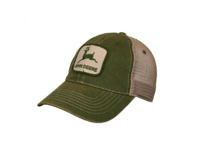 Cap- John Deere Stone Washed Logo Cap (Grønn/Ivory)