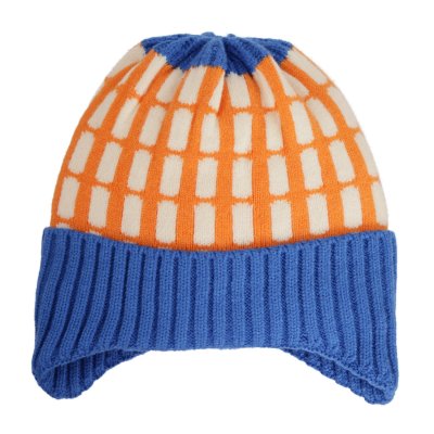 Lue barn - Gårda Lönneberga Beanie (oransje/blått)