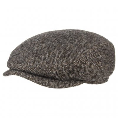 Sixpence / Flat cap - Stetson Belfast Woolrich Herringbone (grå-brun)