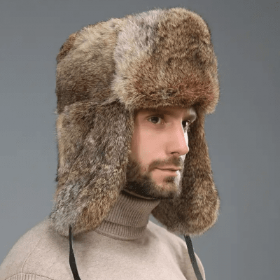 Pelslue - Trapper Hat with Faux Fur (Brun)