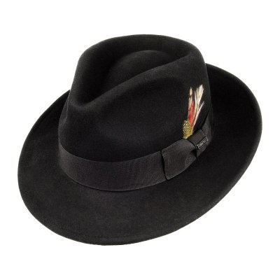 Hatter - Crushable C-Crown Fedora (svart)