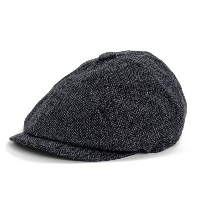 Sixpence / Flat cap - Gårda Aberdour Newsboy (svart/grå)
