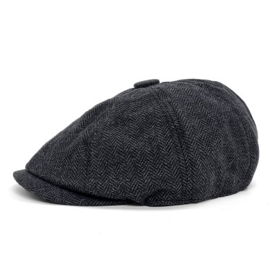 Sixpence / Flat cap - Gårda Aberdour Newsboy (svart/grå)